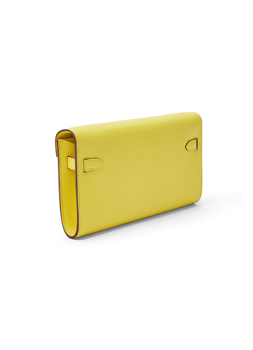 Hermès  Kelly To Go Wallet Chèvre Mysore Jaune Citron